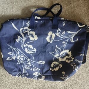Christopher & Banks Navy Floral Duffel Bag